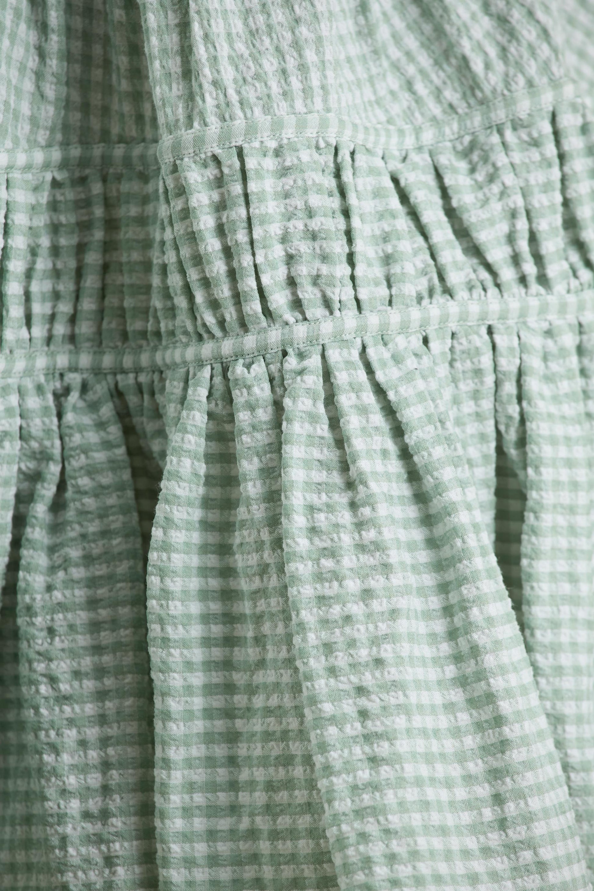 Laurelle | Green Extreme Plunge-Neck Mini Dress With Ruffling Detail