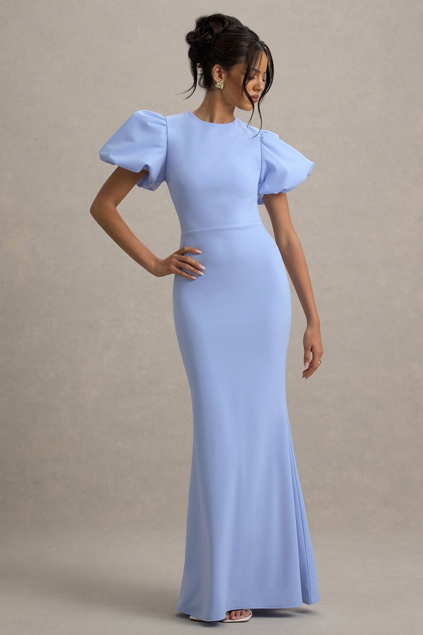 Love Letters | Powder Blue Puff-Sleeve Maxi Dress