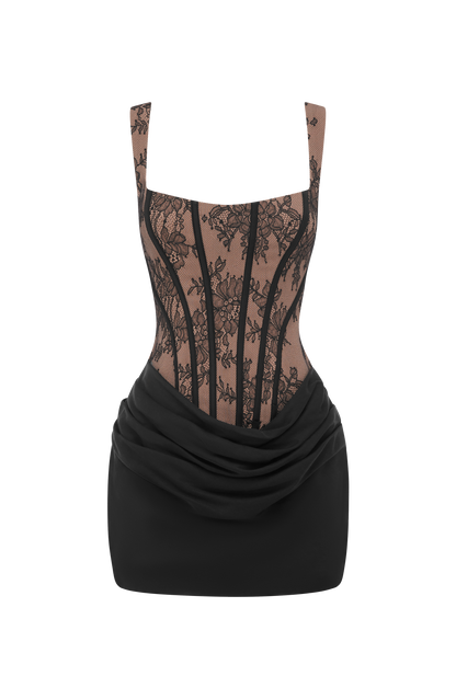 Cornelia Mini Dress - Black Lace