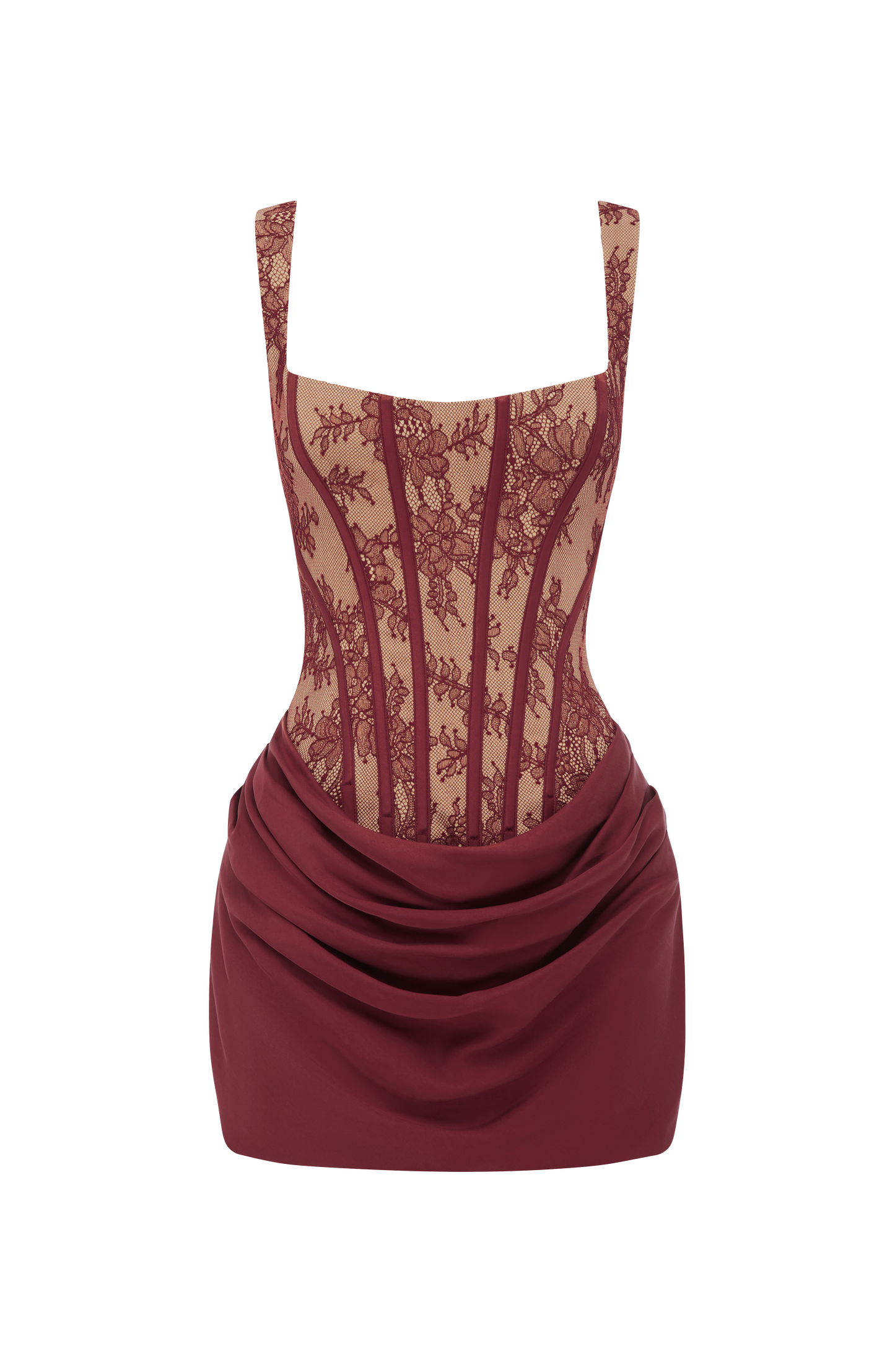 Cornelia Mini Dress - Burgundy Lace