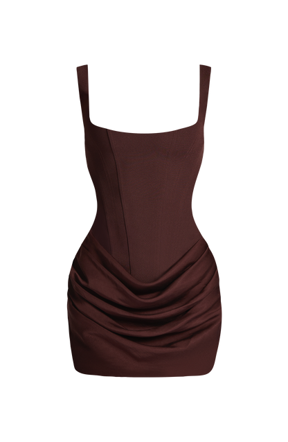 Cornelia Mini Dress - Plum Brown