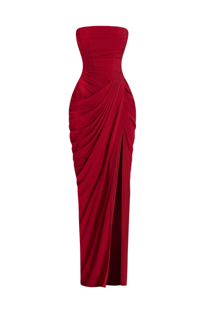 Cyra Maxi Dress - Deep Red