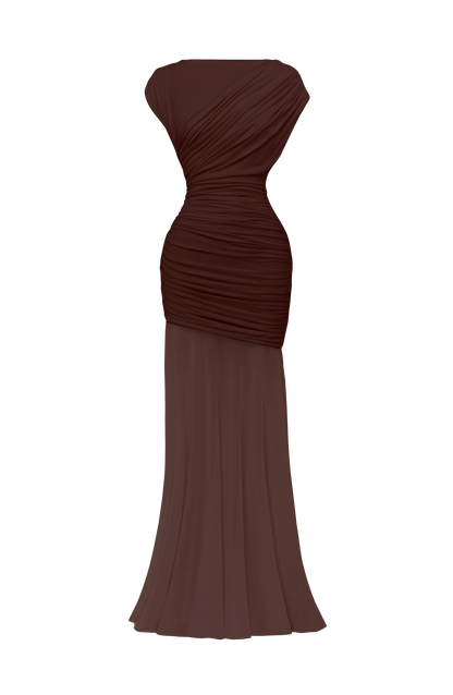 Demelza Maxi Dress - Plum Brown