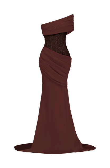 Ellora Gown - Plum Brown