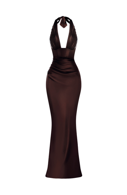Elowen Maxi Dress - Plum Brown