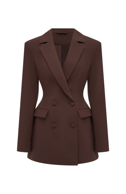 Elvira Mini Dress - Plum Brown