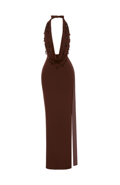 Fabia Maxi Dress - Plum Brown