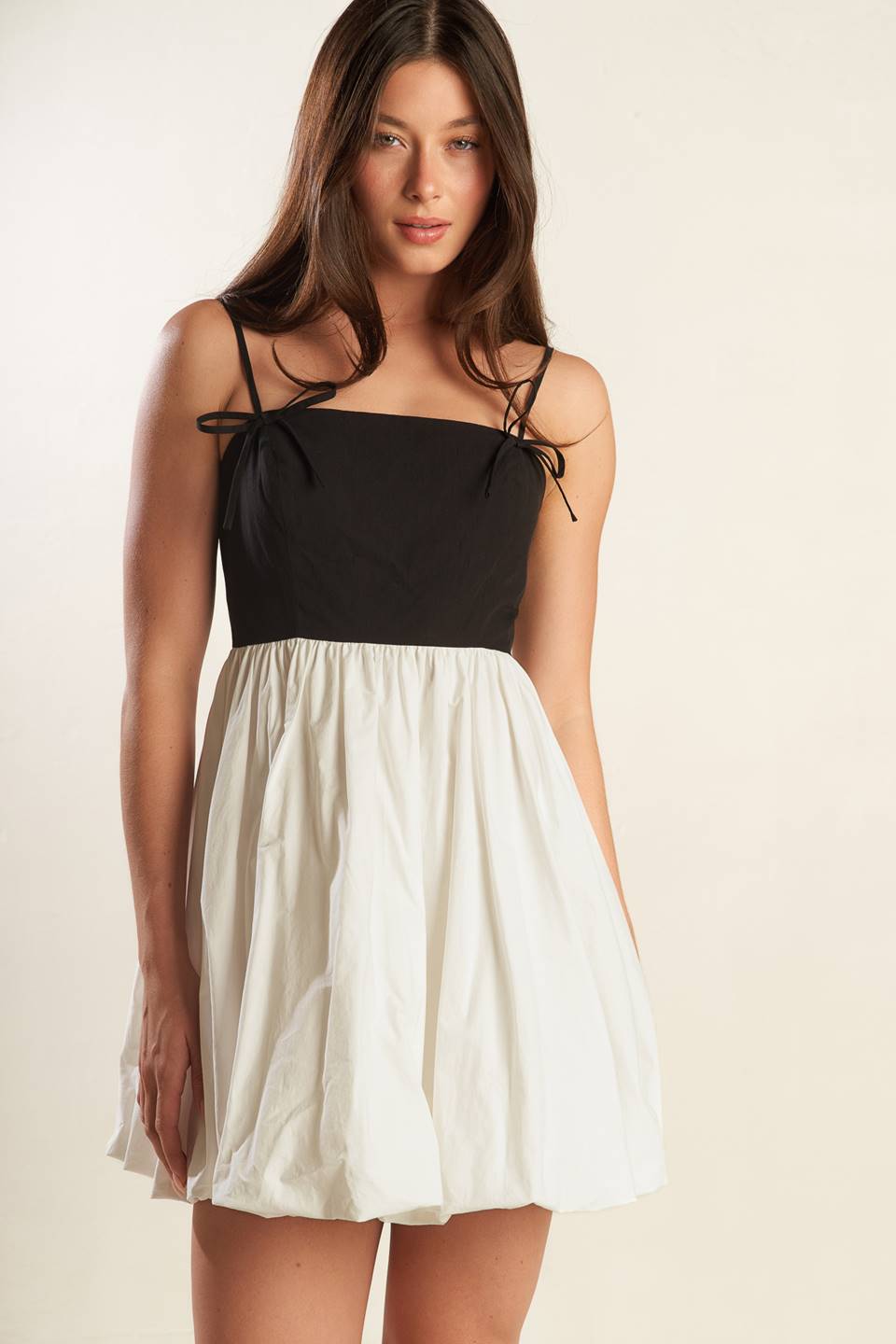 SLAY ALL DAY BLACK & WHITE MINI DRESS