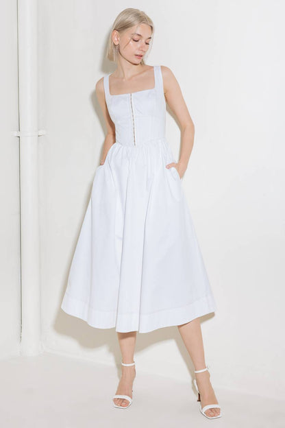 CATCH THE SUN WHITE MIDI DRESS
