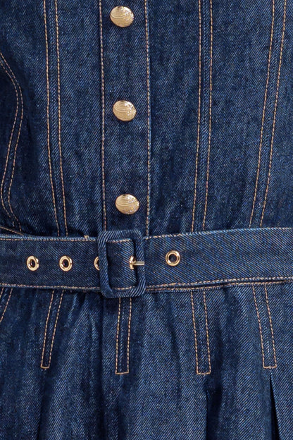 MOONLIGHT SERENADE DARK DENIM MIDI DRESS FINAL