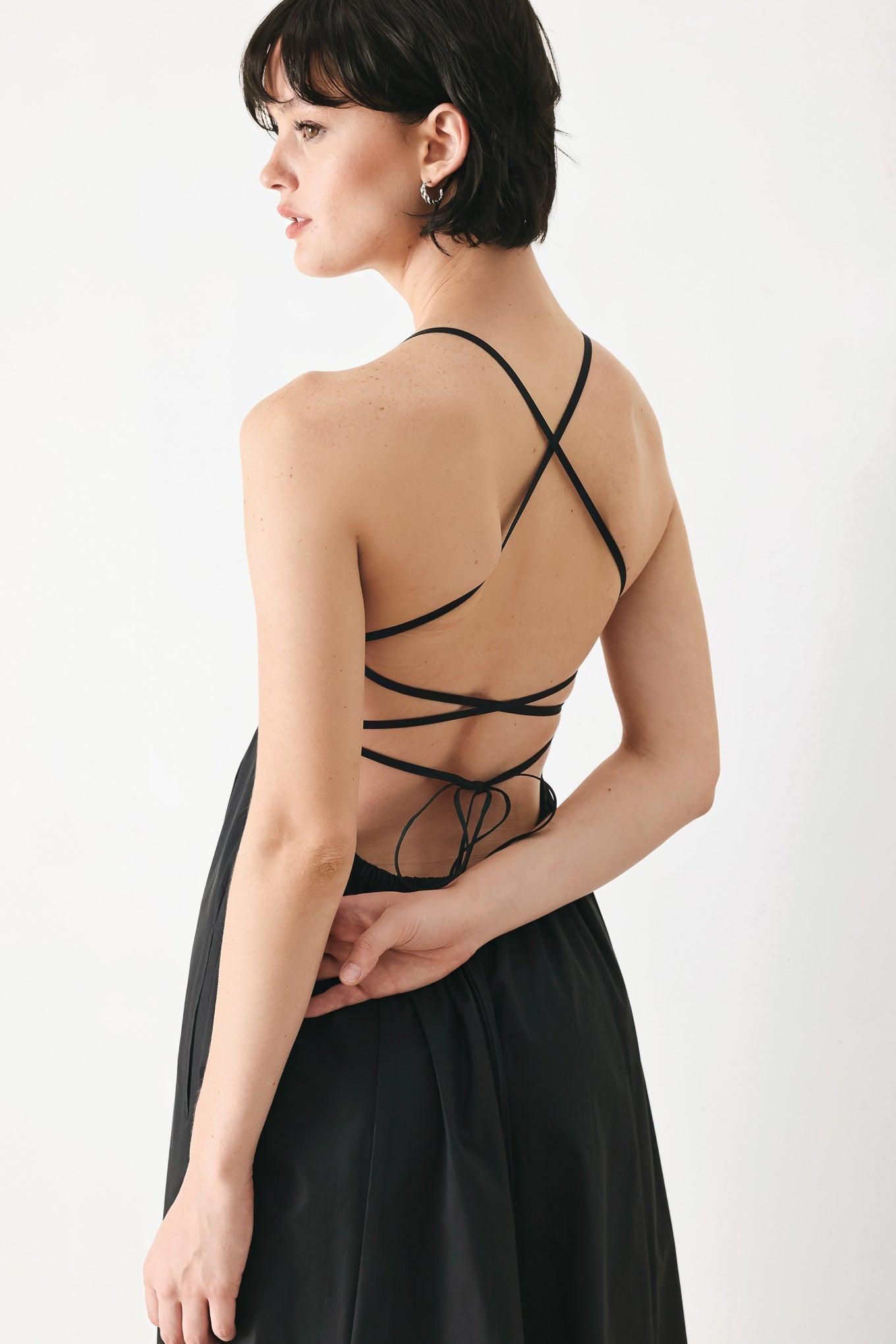 PURE OPEN BACK MIDI DRESS
