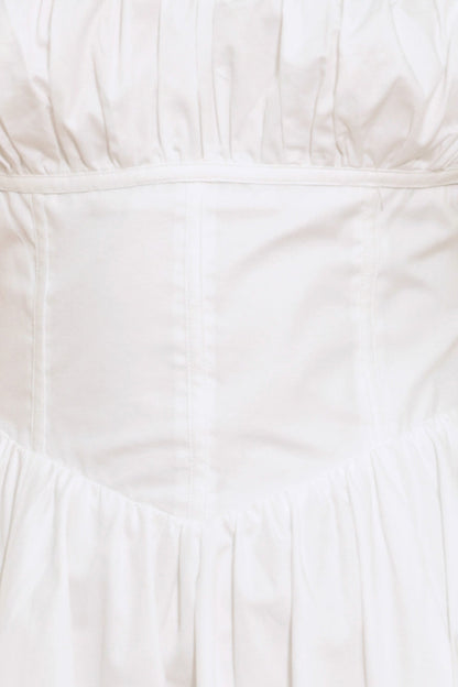 SWEETHEART SERENADE WHITE MIDI DRESS
