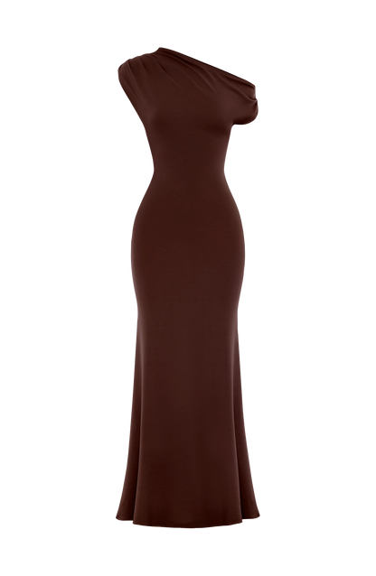 Fiora Maxi Dress - Plum Brown