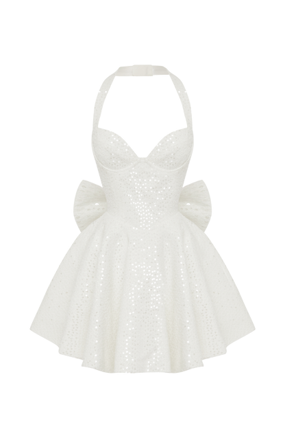 Georgette Mini Dress - Ivory