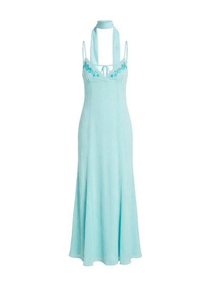 Jadira Scarf Maxi Dress Aqua