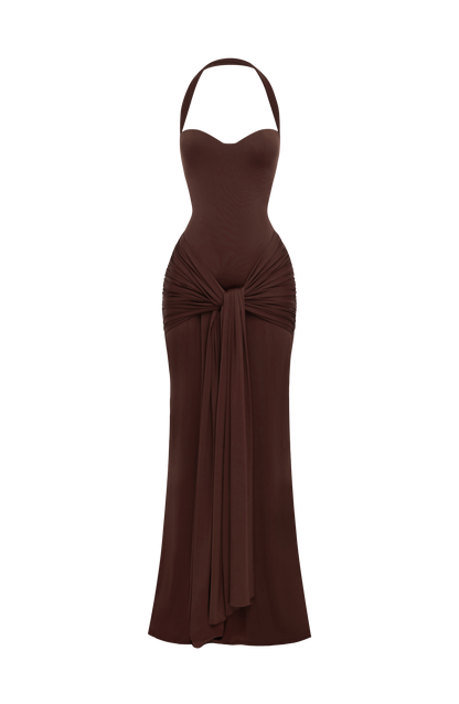 Gia Maxi Dress - Plum Brown