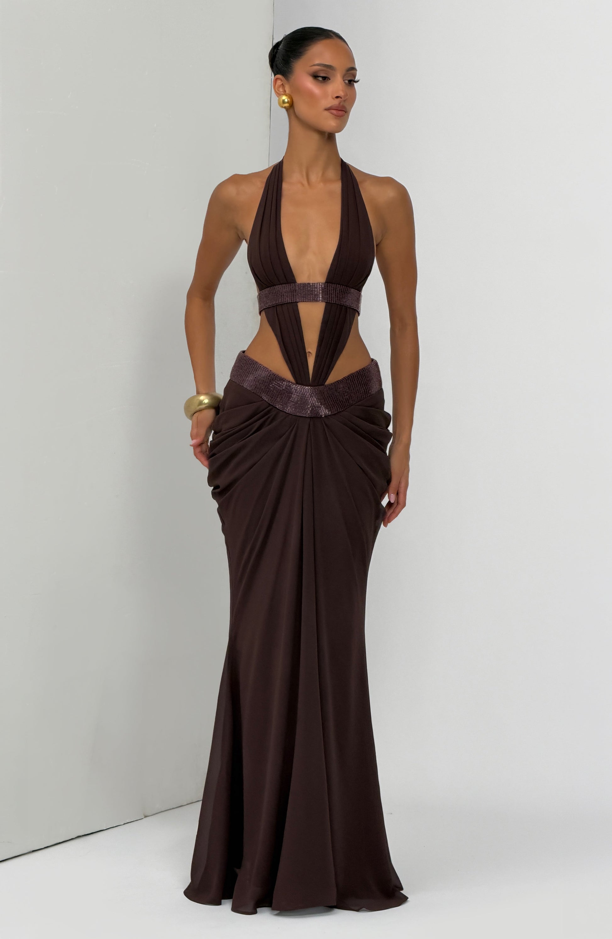 Sophie Maxi Dress - Plum Brown