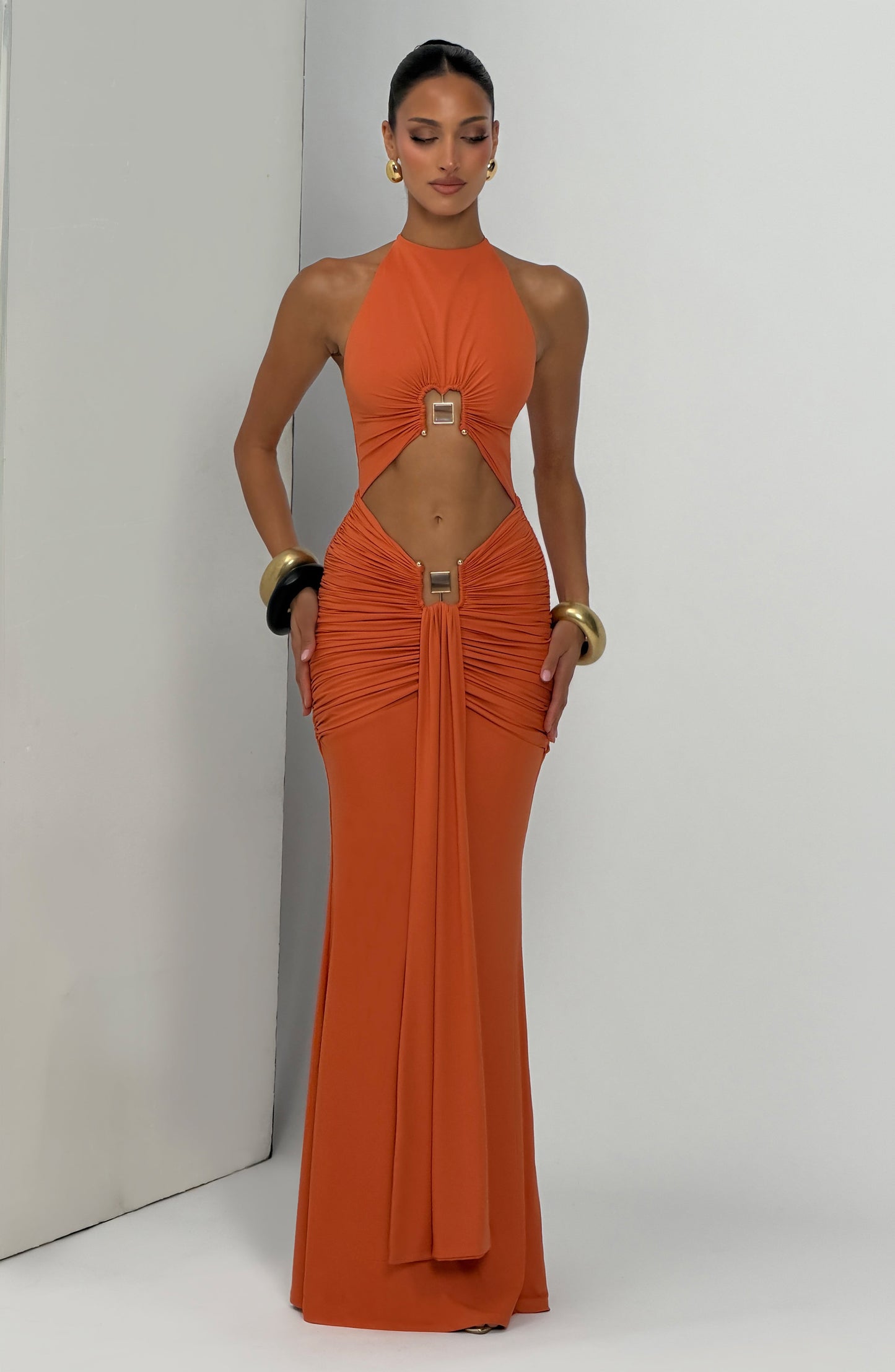 Aesha Maxi Dress - Burnt Orange