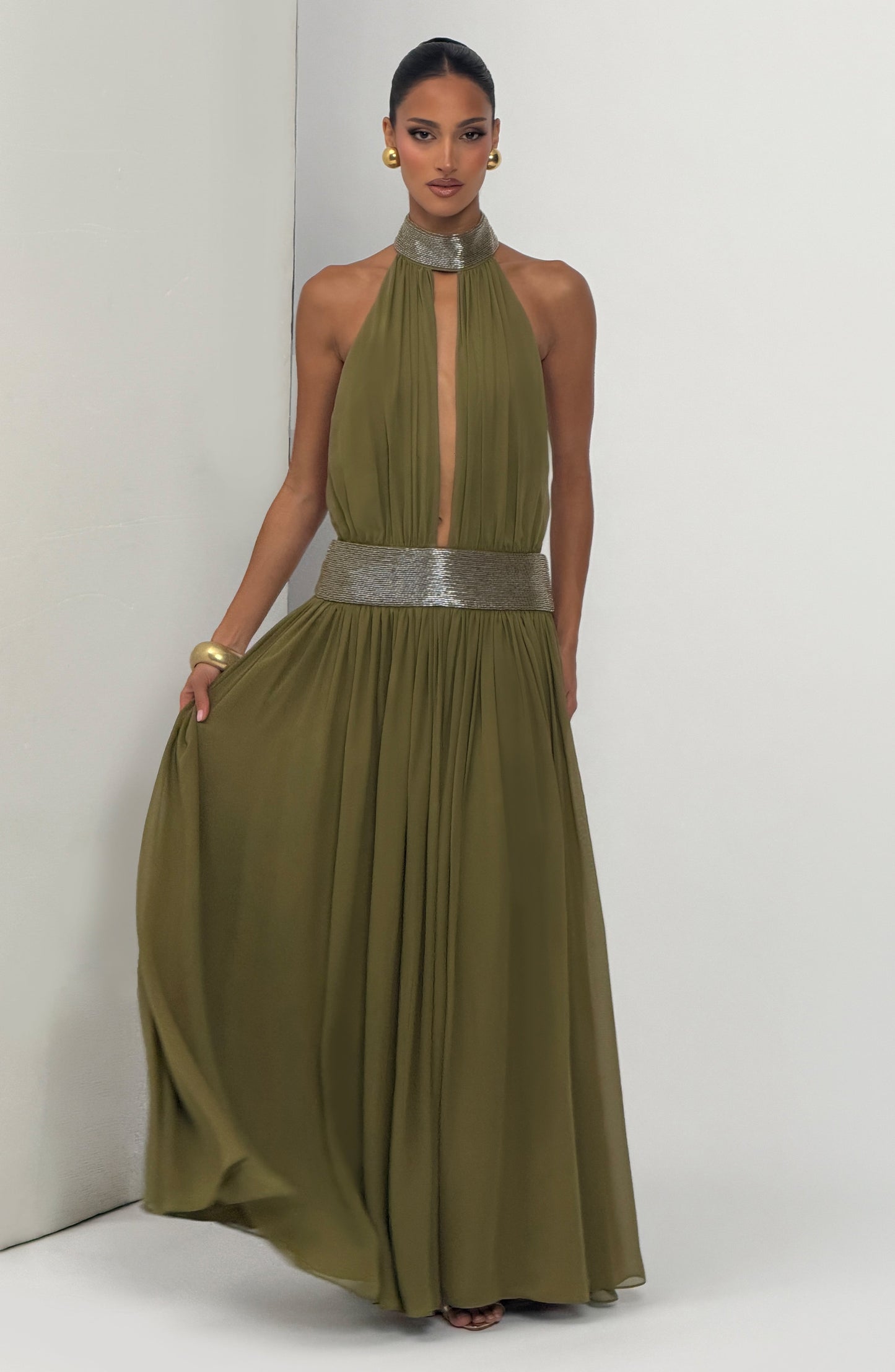 Rosalina Maxi Dress - Deep Olive