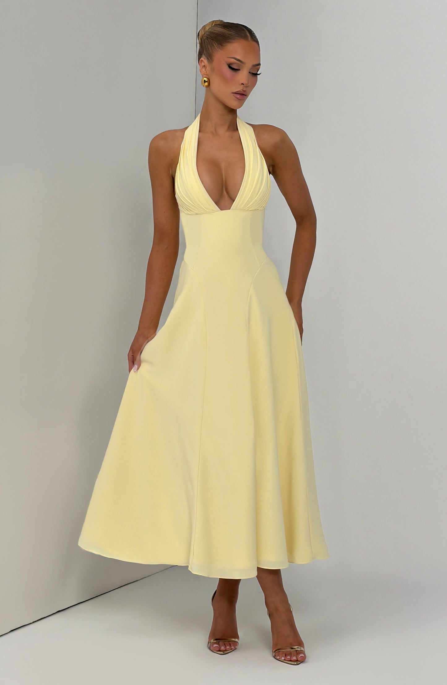 Hayden Midi Dress - Lemon