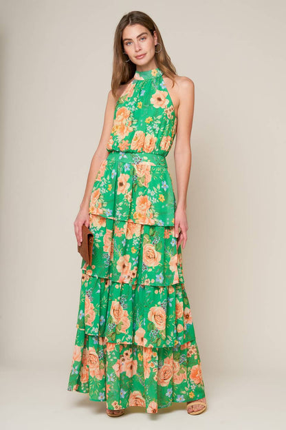 CHARITY HALTER MAXI DRESS