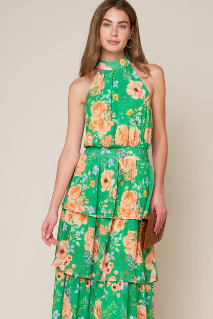 CHARITY HALTER MAXI DRESS
