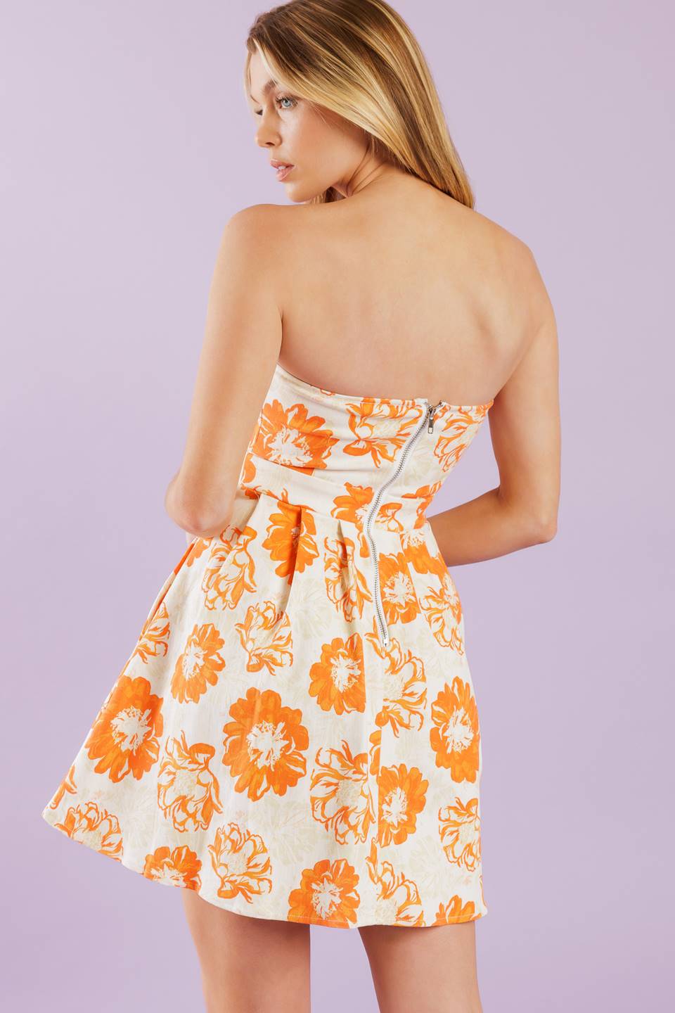TANGERINE MIMOSAS ORANGE FLORAL MINI DRESS FINAL