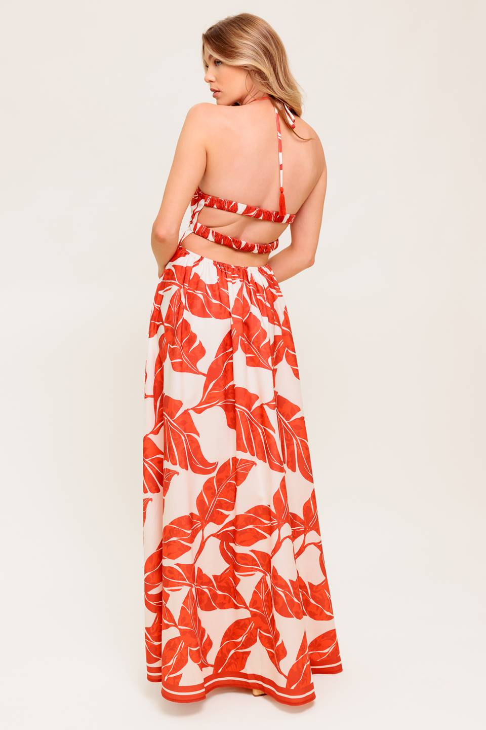 MARLEY MAXI DRESS TROPICAL HALTER MAXI