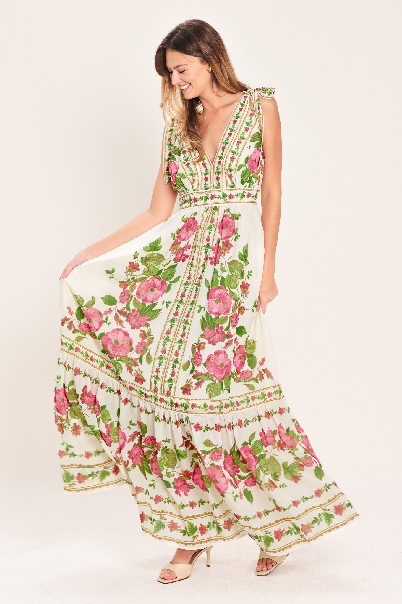 ROSE VINE ROMANCE MAXI DRESS