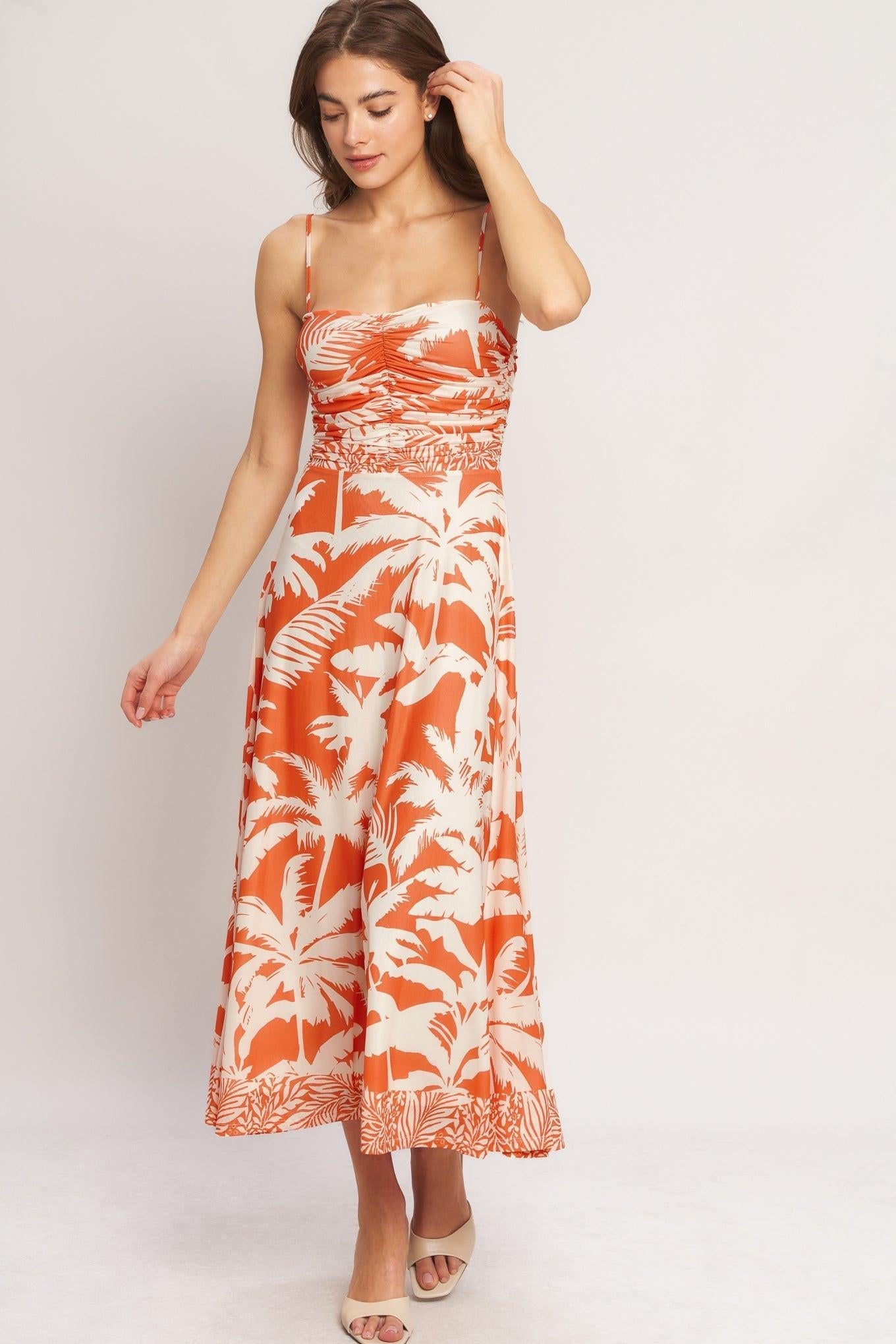 HEATWAVE RESORT POWER MESH MIDI DRESS