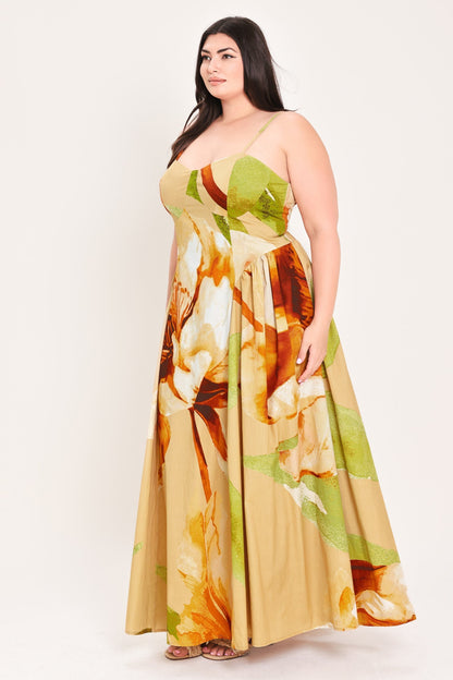 Limoncello Garden Maxi Dress Floral Bustier Dress FINAL