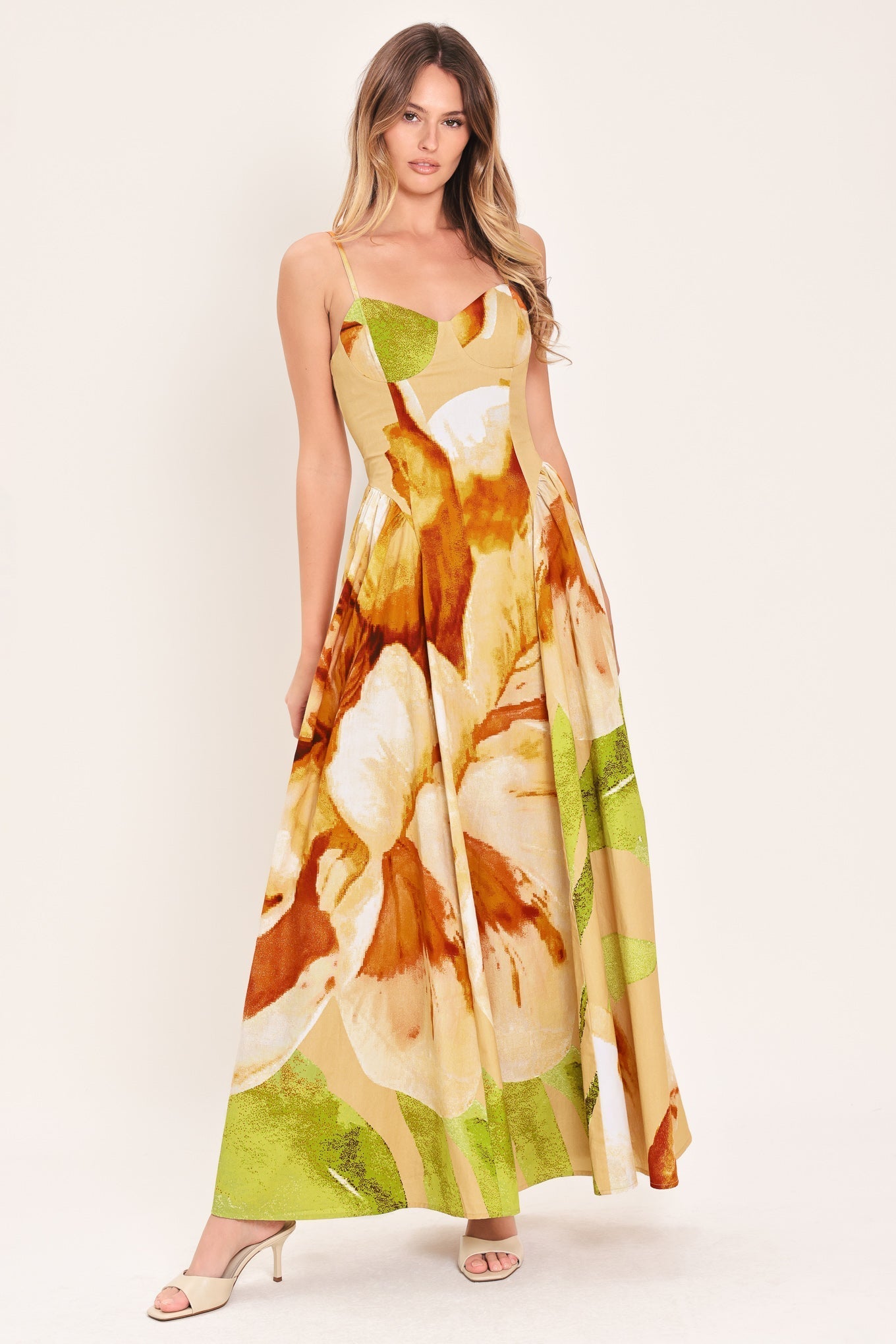 Limoncello Garden Maxi Dress Floral Bustier Dress FINAL