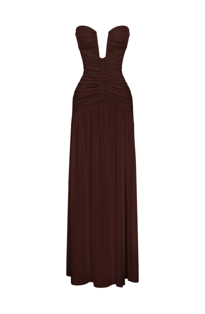 Junia Maxi Dress - Plum Brown