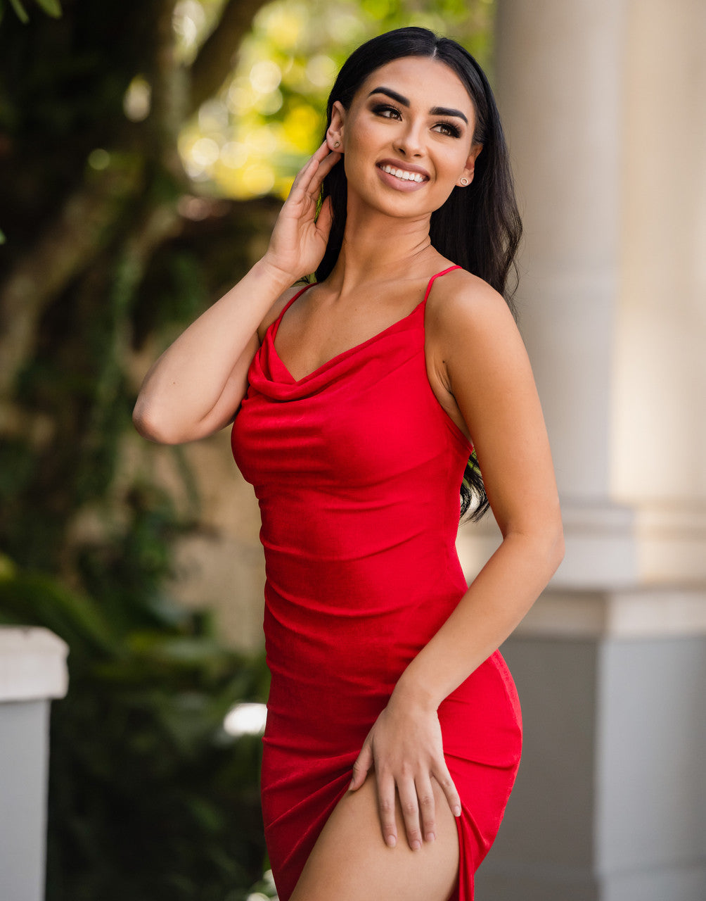 Size XS, Sutton Slip Dress Red FINAL