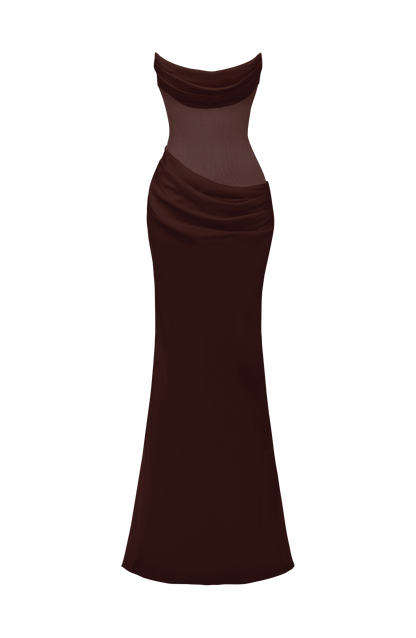 Liora Maxi Dress - Plum Brown