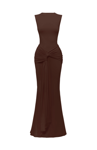 Lorenza Maxi Dress - Plum Brown