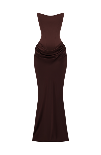 Maggie Maxi Dress - Plum Brown
