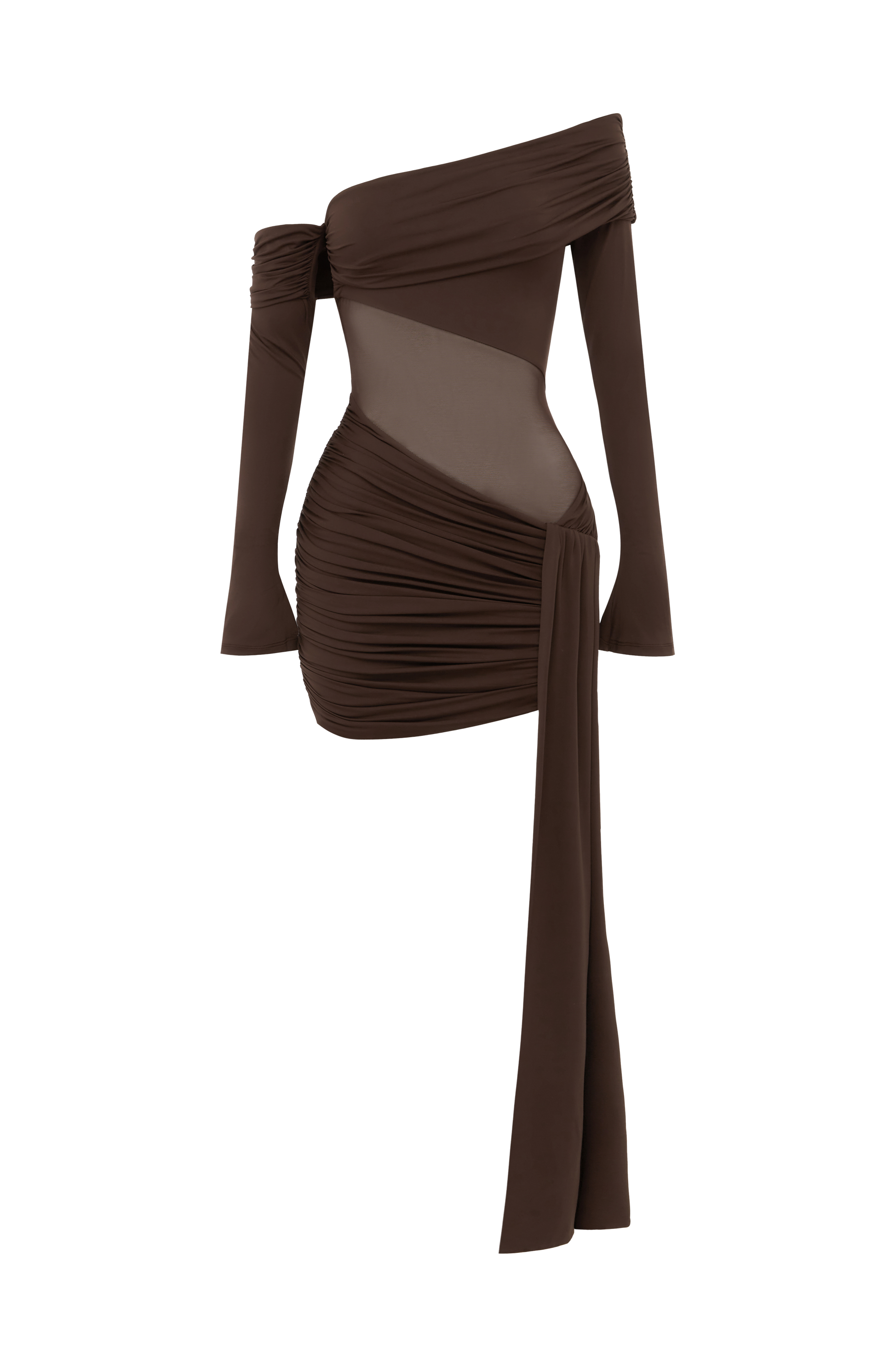 Mavra Mini Dress - Plum Brown