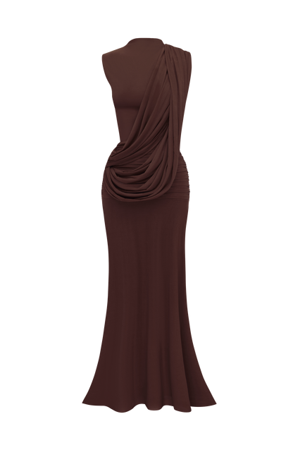 Mireya Maxi Dress - Plum Brown