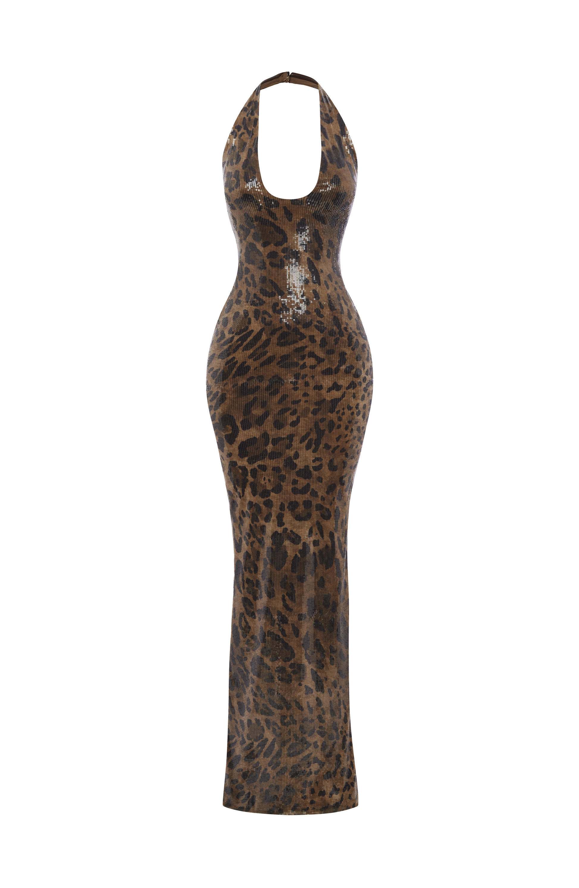 Morena Maxi Dress - Sequin Leopard Print