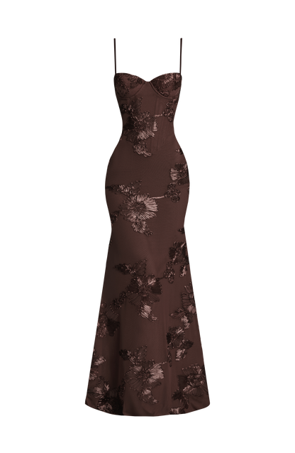 Nefertiti Maxi Dress - Plum Brown