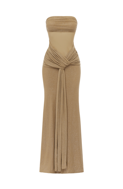 Paula Maxi Dress - Gold Sparkle