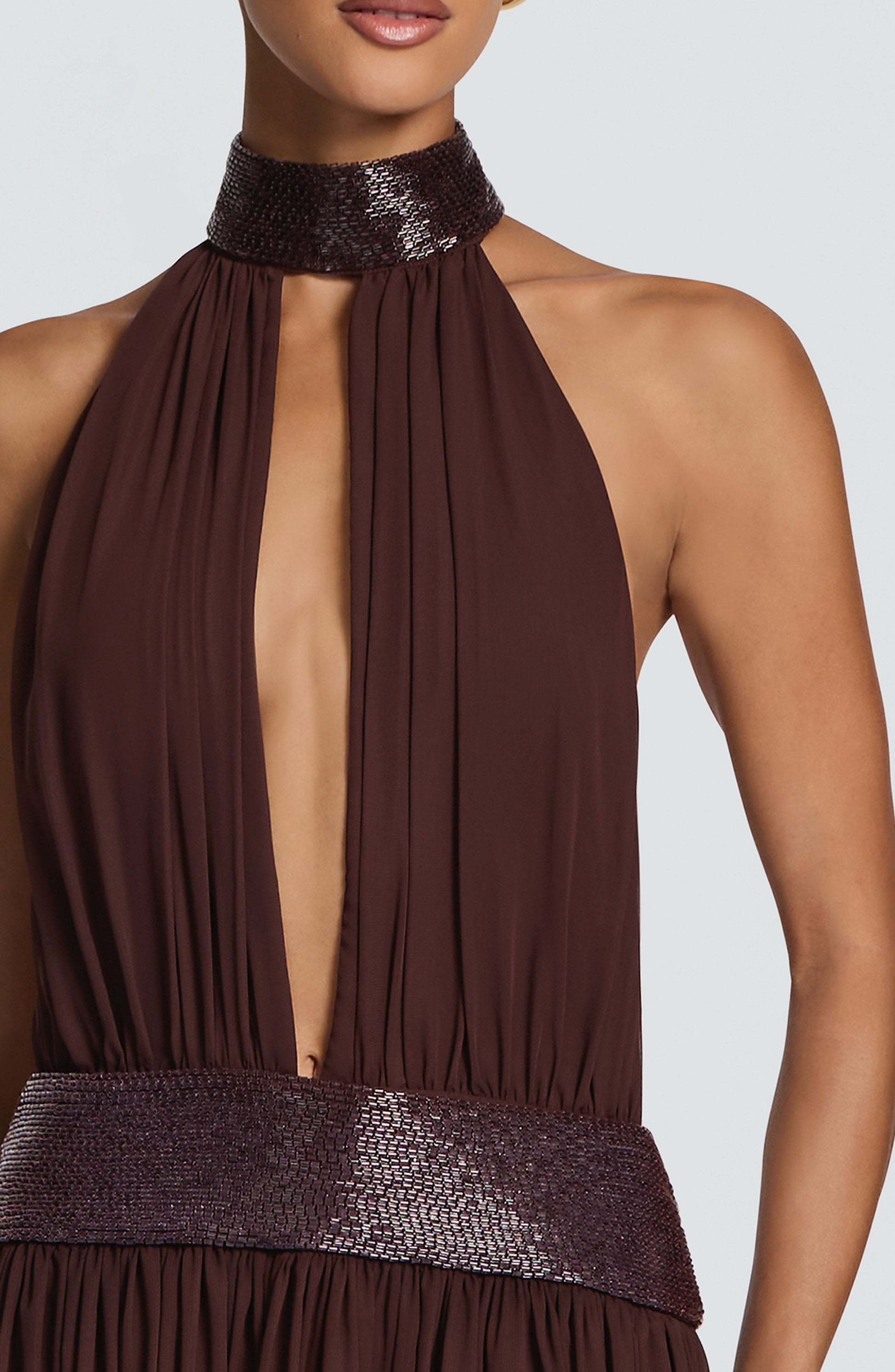 Rosalina Maxi Dress - Plum Brown