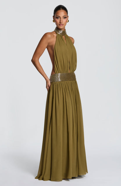 Rosalina Maxi Dress - Deep Olive
