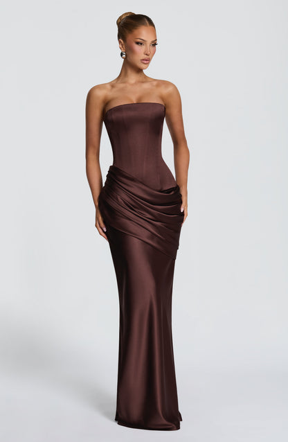 Ella Maxi Dress - Plum Brown