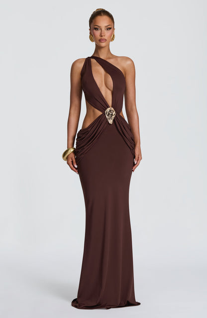 Onyx Maxi Dress - Plum Brown