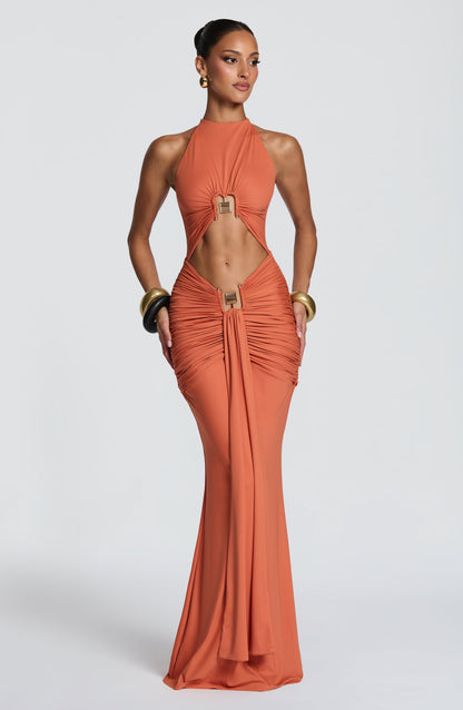 Aesha Maxi Dress - Burnt Orange