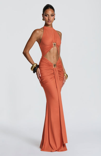 Aesha Maxi Dress - Burnt Orange