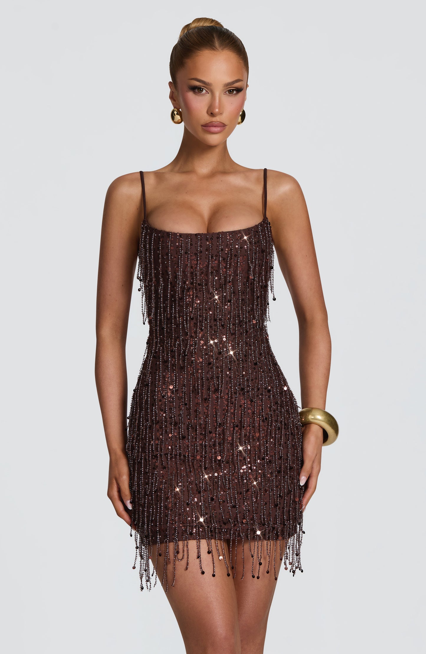 Blaise Mini Dress - Plum Brown
