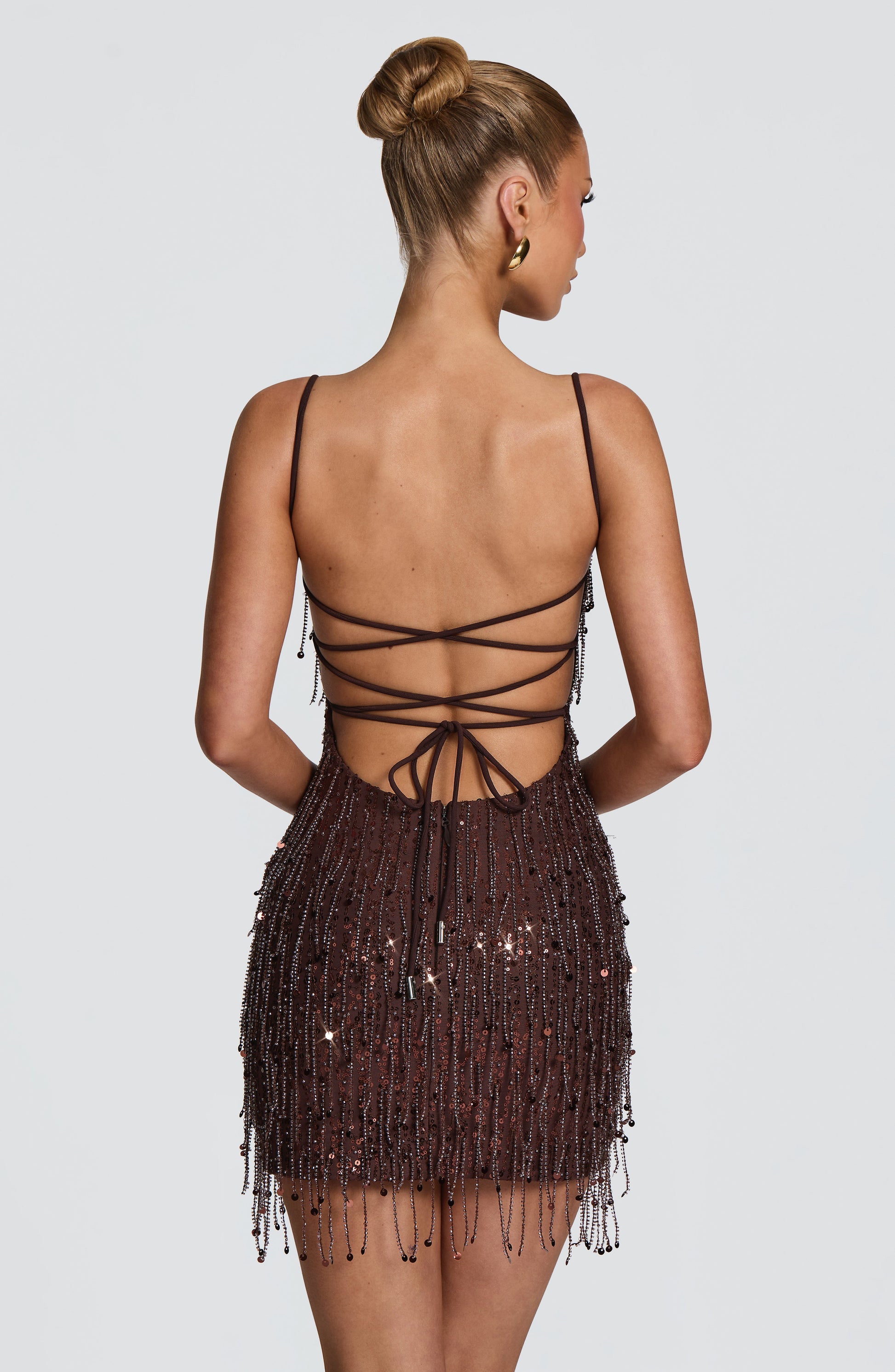 Blaise Mini Dress - Plum Brown